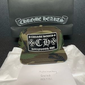 Chrome Hearts Camo Hollywood Trucker Hat